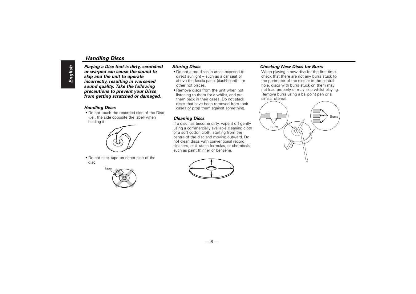 Handling discs | Kenwood KDV-Z940 User Manual | Page 6 / 76