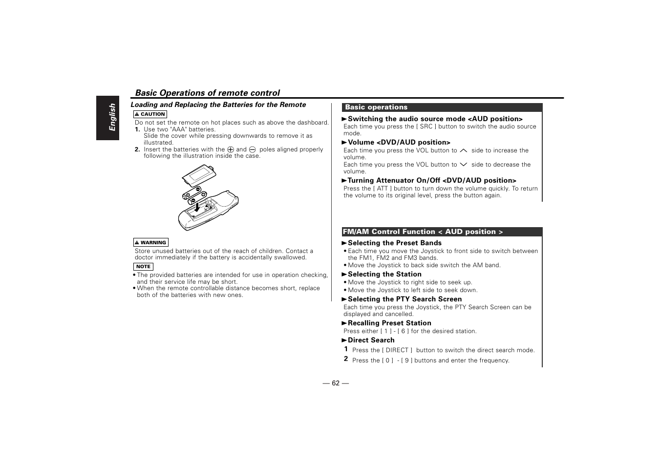 Kenwood KDV-Z940 User Manual | Page 62 / 76