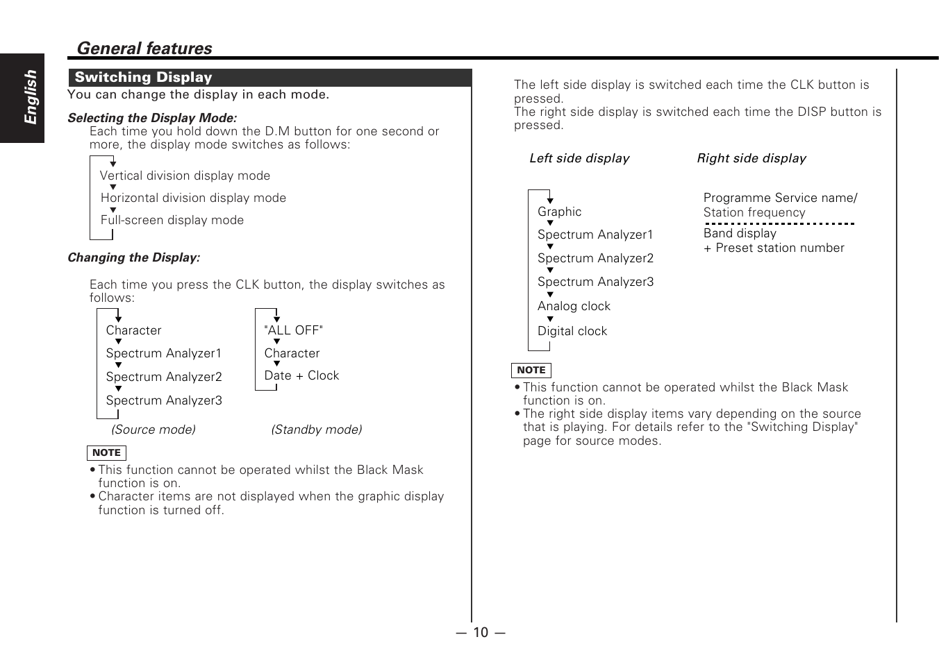 General features, English | Kenwood KDC-PS9080R User Manual | Page 10 / 52