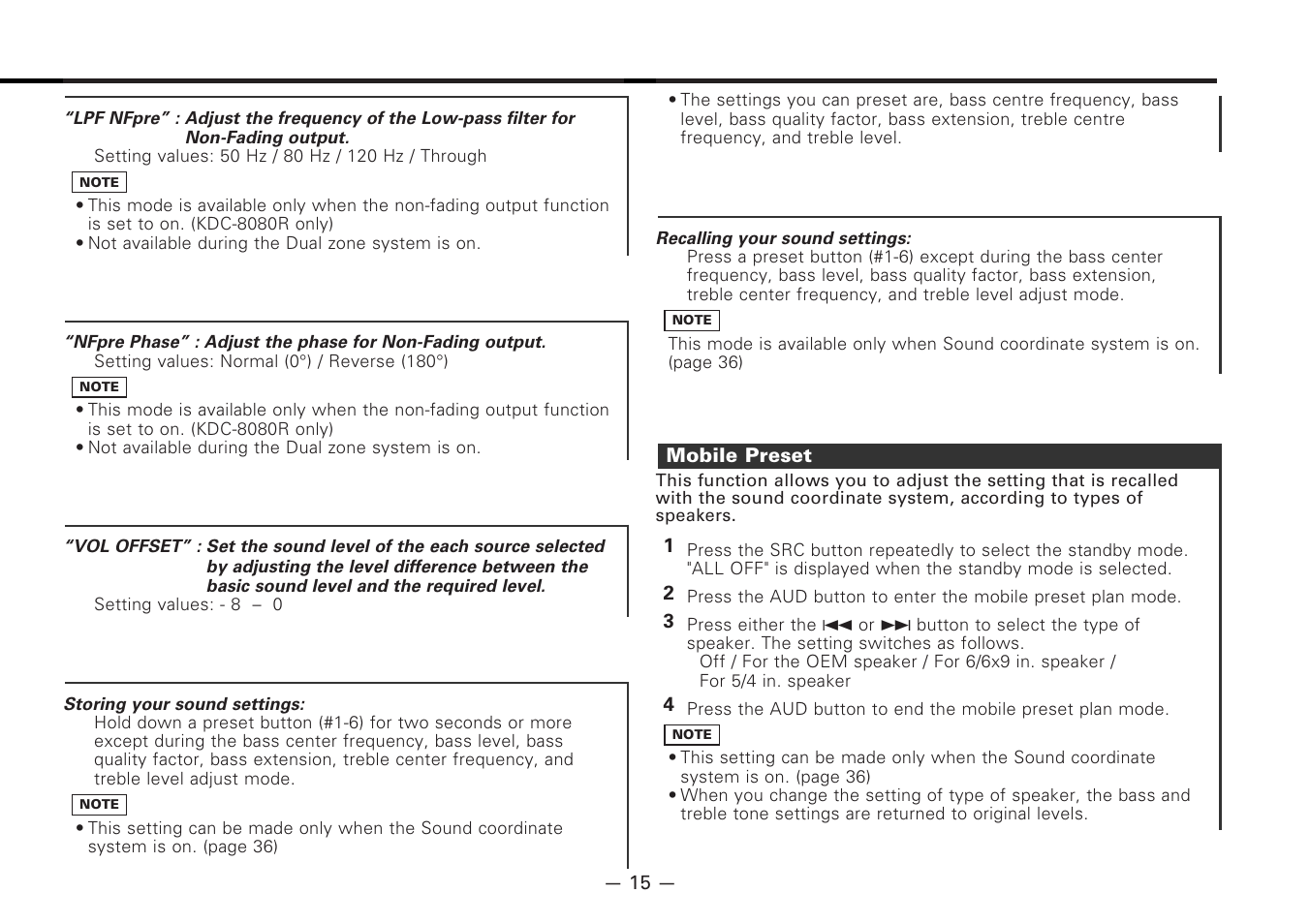 Kenwood KDC-PS9080R User Manual | Page 15 / 52
