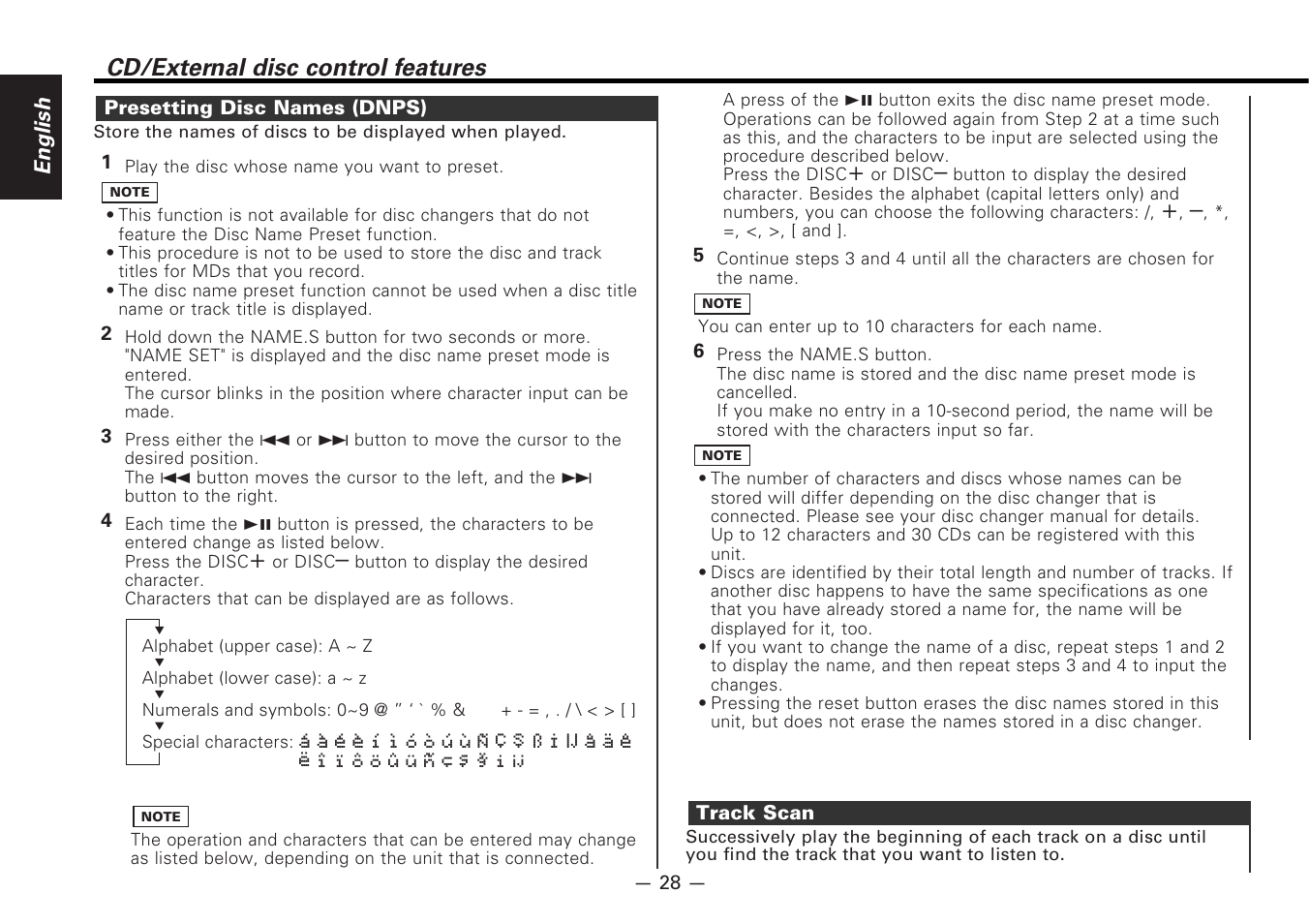 Cd/external disc control features | Kenwood KDC-PS9080R User Manual | Page 28 / 52