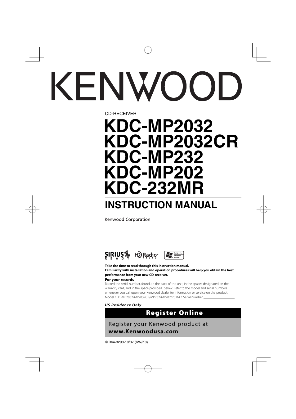 Kenwood KDC-MP2032 User Manual | 34 pages