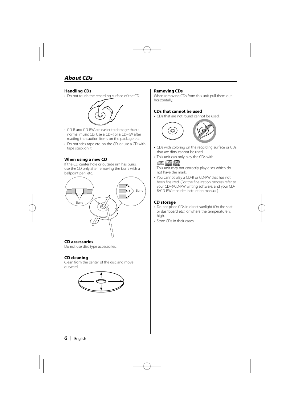 About cds | Kenwood KDC-MP2032 User Manual | Page 6 / 34