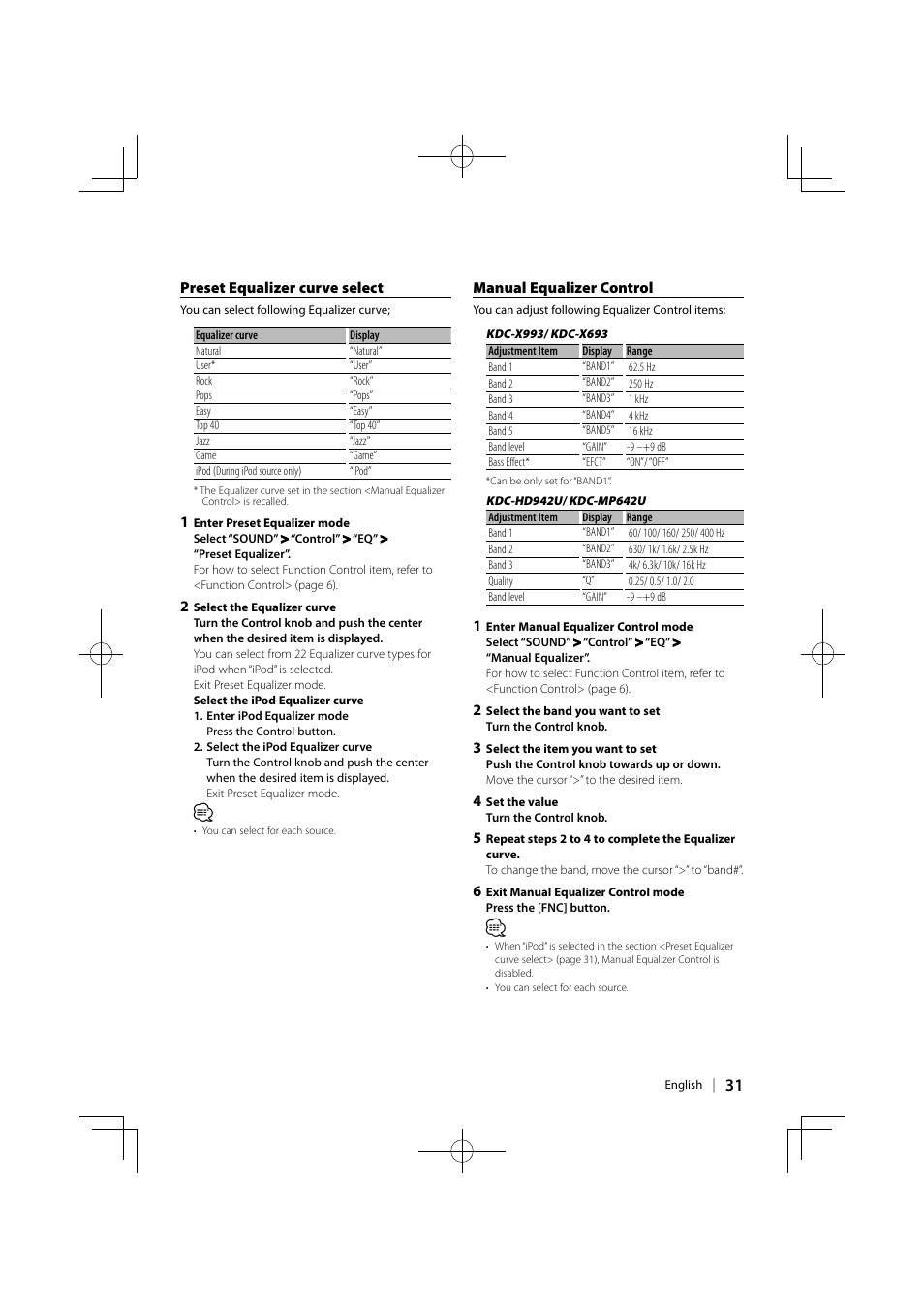 Kenwood KDC-MP642U User Manual | Page 31 / 60