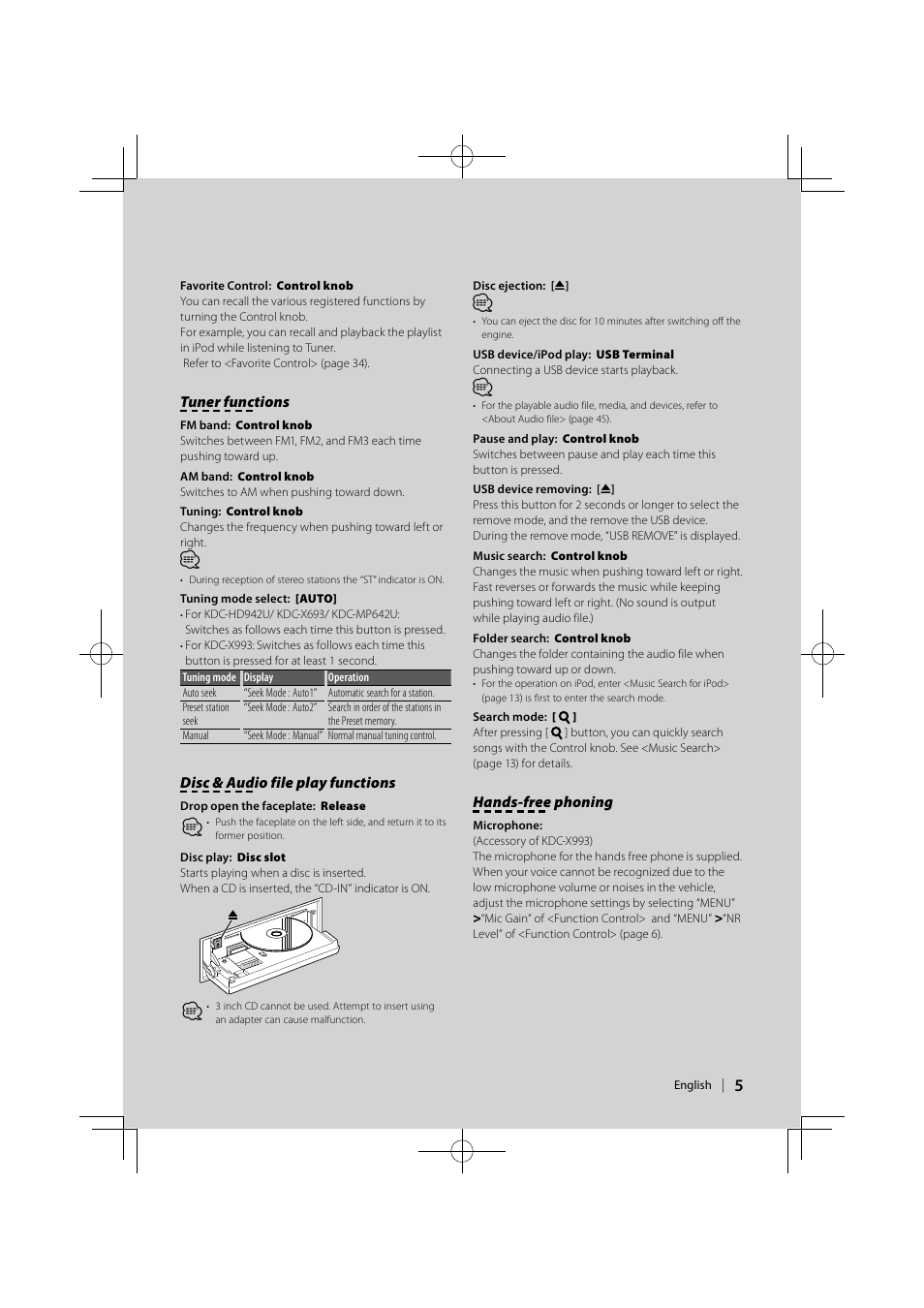 Kenwood KDC-MP642U User Manual | Page 5 / 60