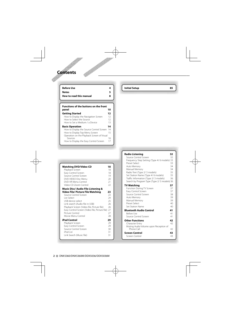 Kenwood DNX5360M User Manual | Page 2 / 96