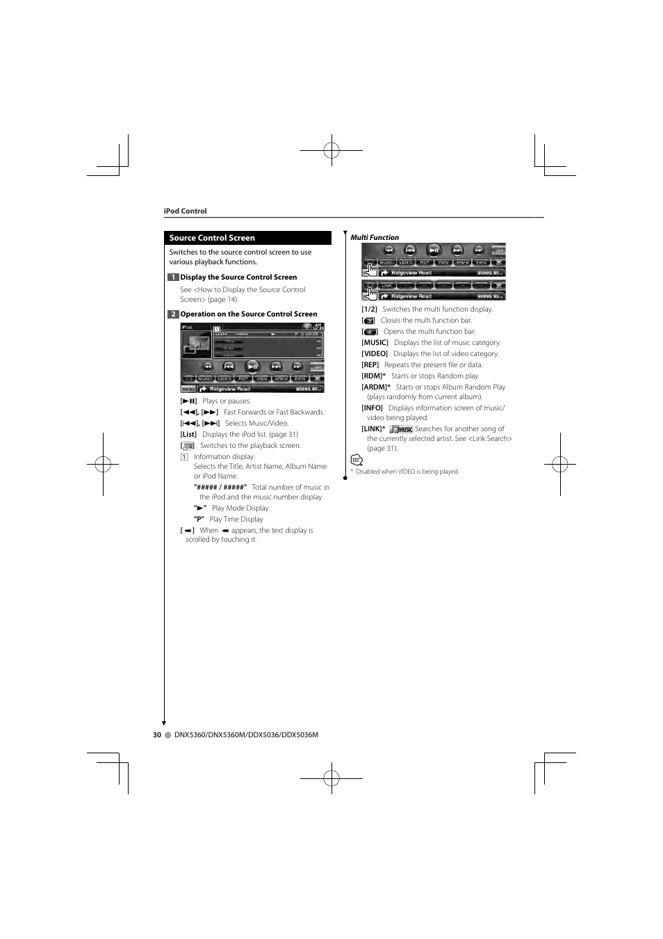 Kenwood DNX5360M User Manual | Page 30 / 96