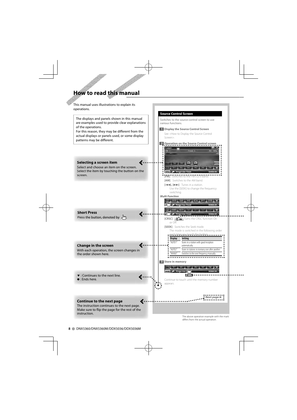 How to read this manual | Kenwood DNX5360M User Manual | Page 8 / 96