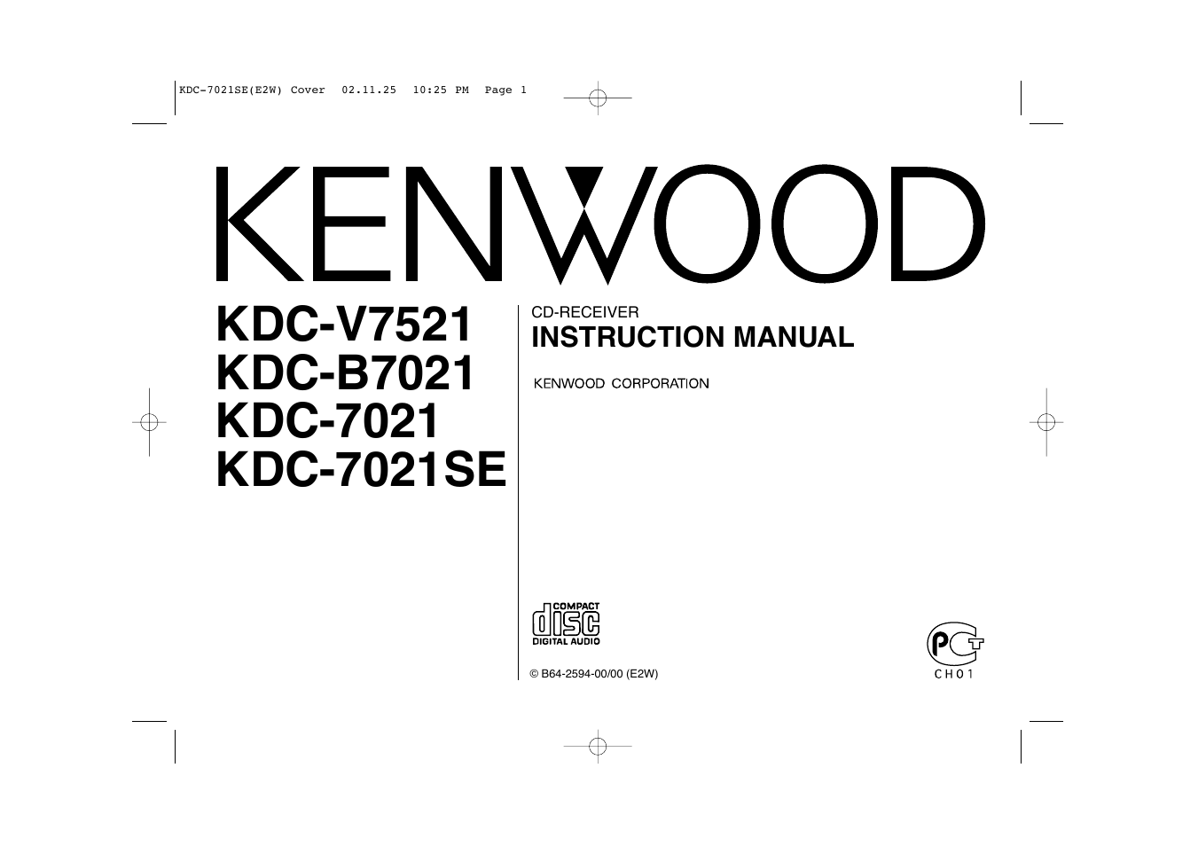 Kenwood KDC-7021SE  EN User Manual | 38 pages