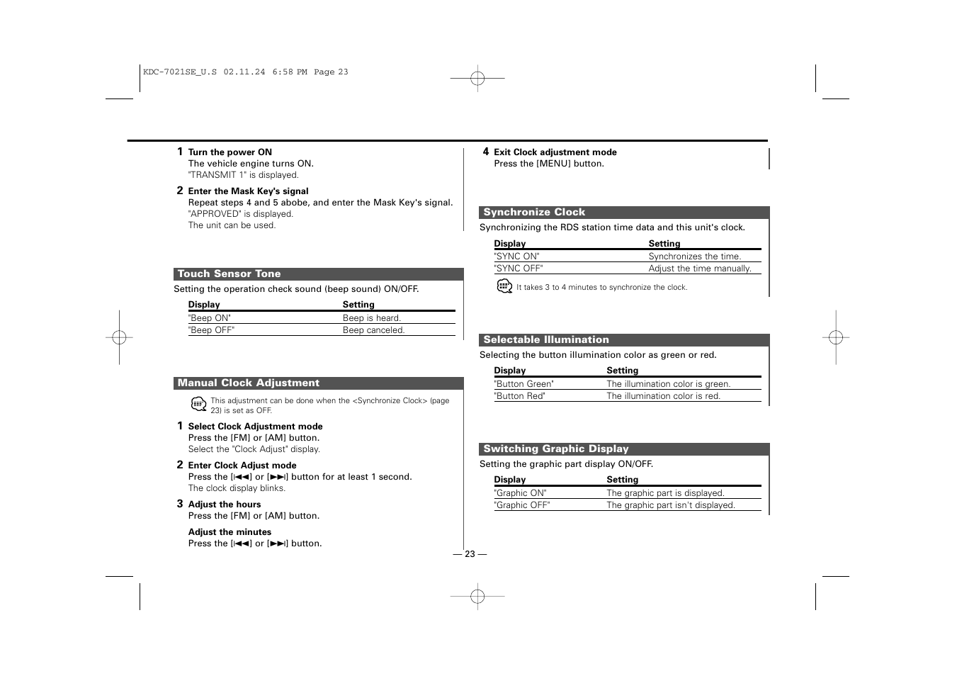 Kenwood KDC-7021SE  EN User Manual | Page 23 / 38