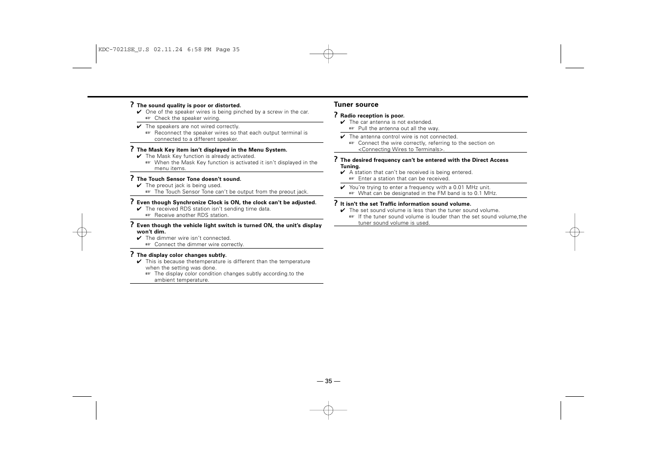 Kenwood KDC-7021SE  EN User Manual | Page 35 / 38