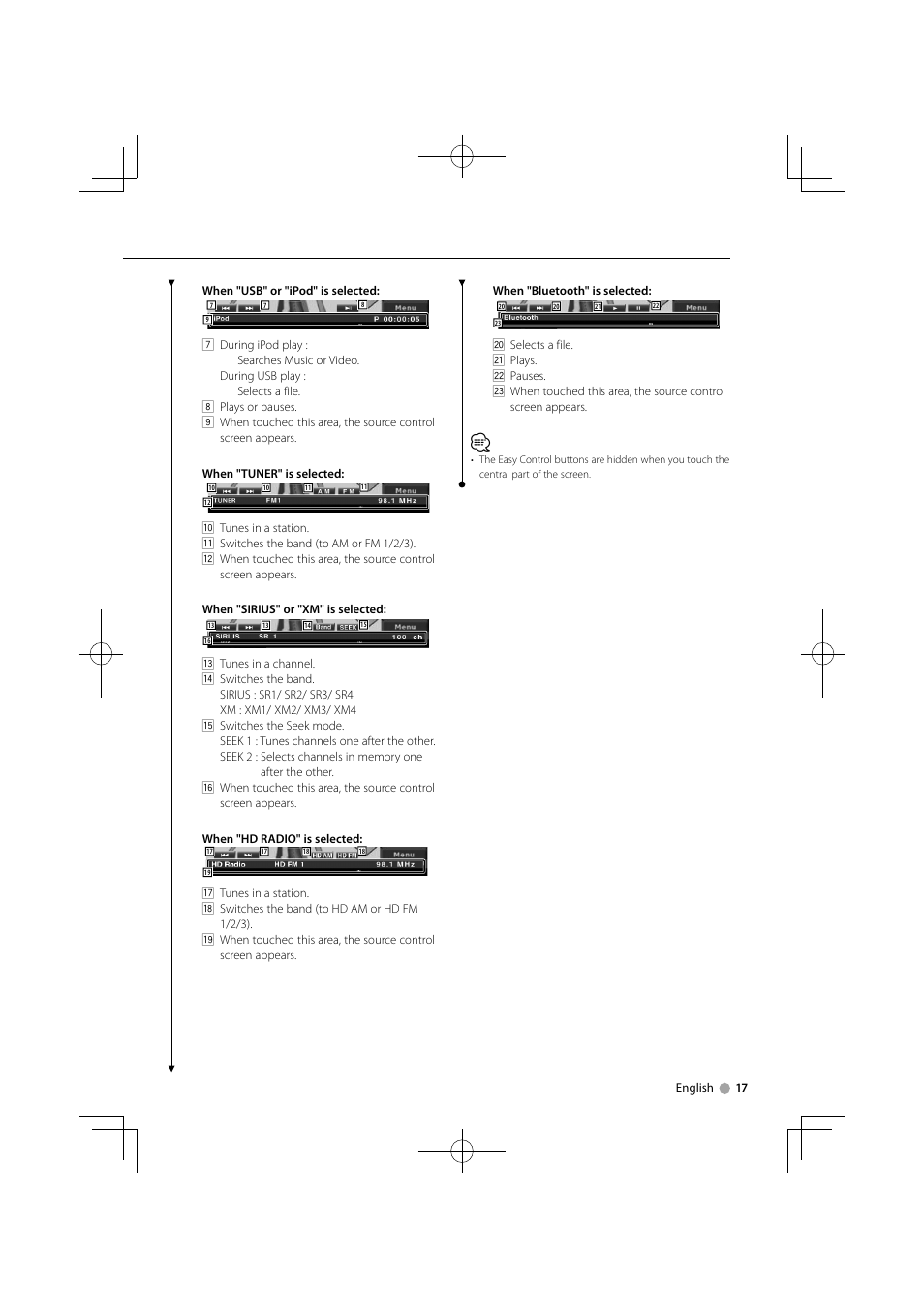 Kenwood KVT-696 User Manual | Page 17 / 100