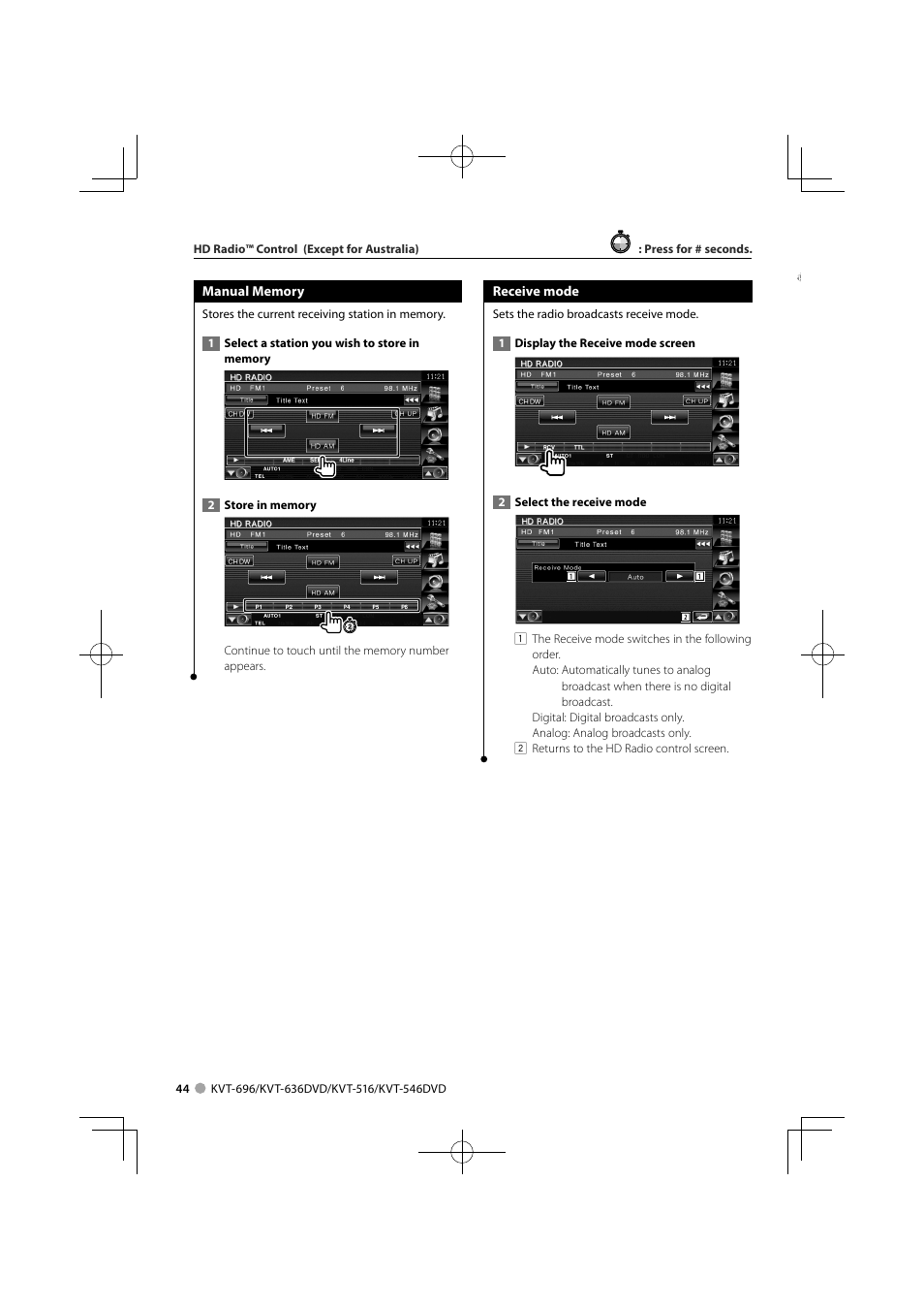 Kenwood KVT-696 User Manual | Page 44 / 100