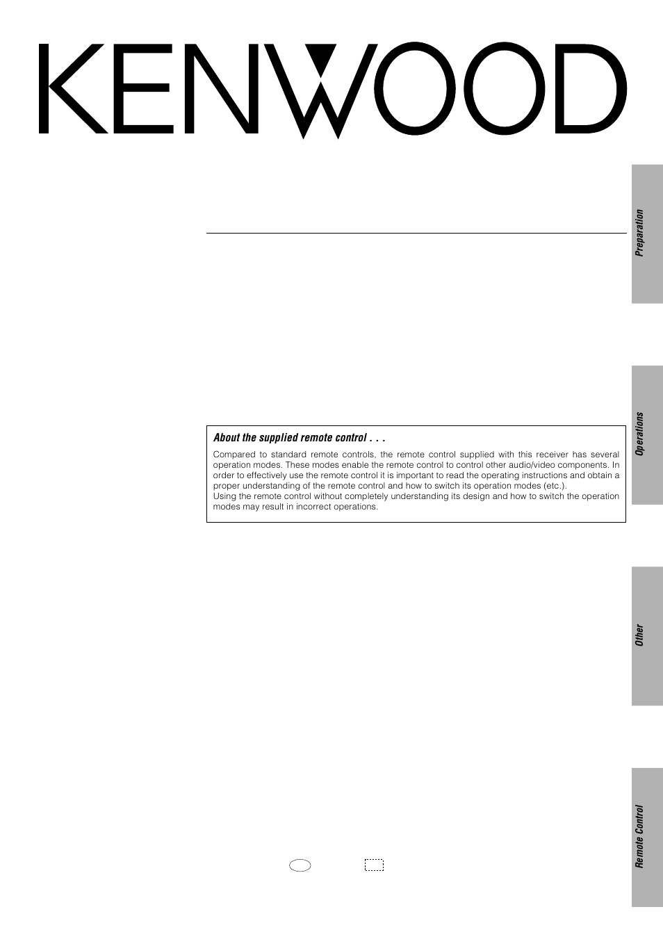 Kenwood KRF-V8010D User Manual | 28 pages