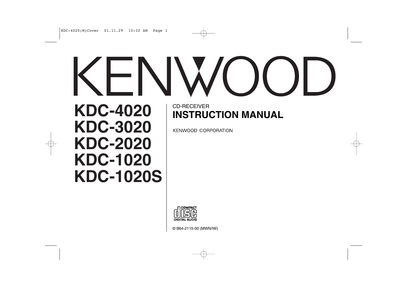 Kenwood KDC-2020 User Manual | 22 pages