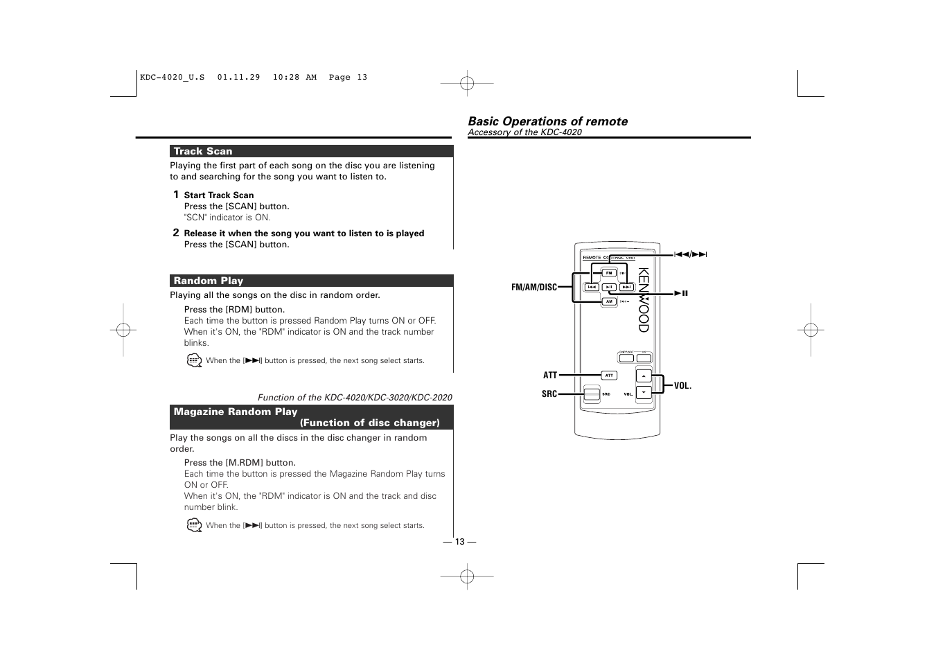 Kenwood KDC-2020 User Manual | Page 13 / 22