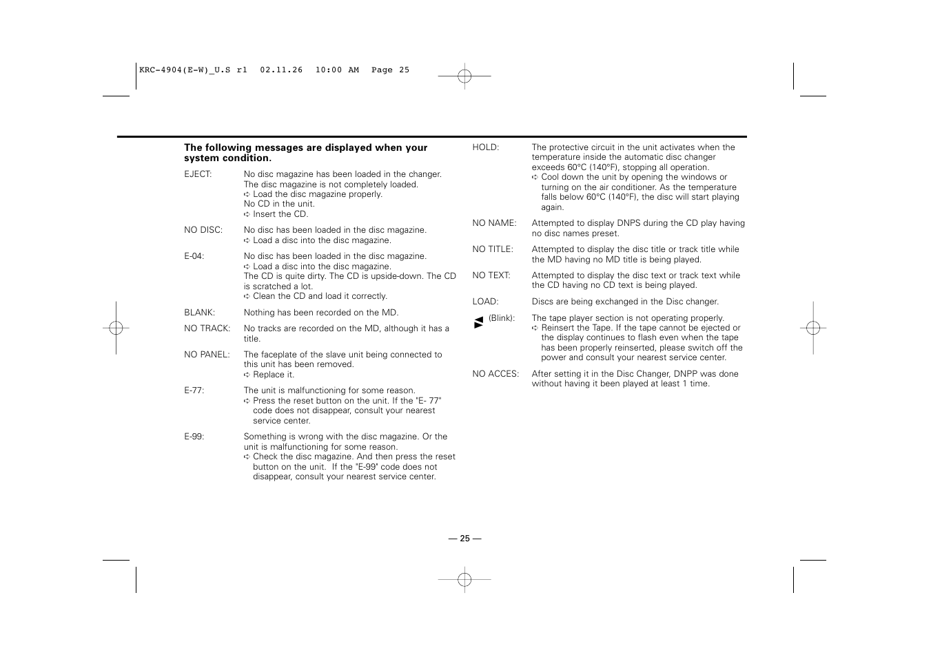 Kenwood KRC-4904 User Manual | Page 25 / 26