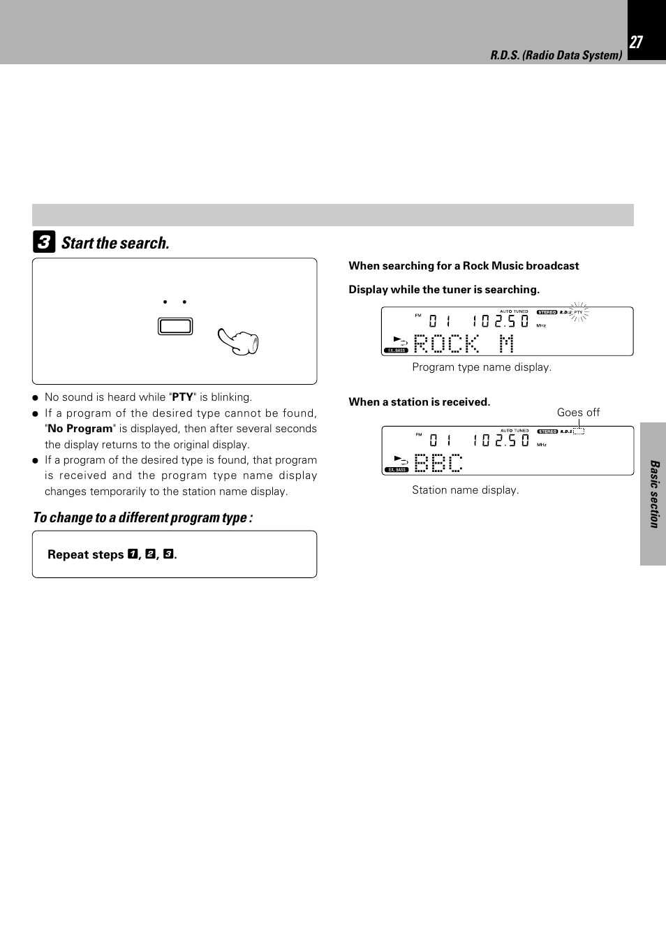 Start the search | Kenwood HM-333 User Manual | Page 27 / 52