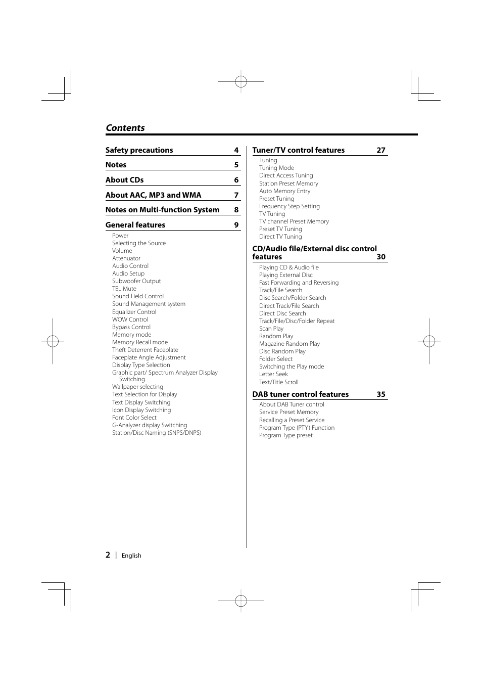 Kenwood XXV-01D User Manual | Page 2 / 58
