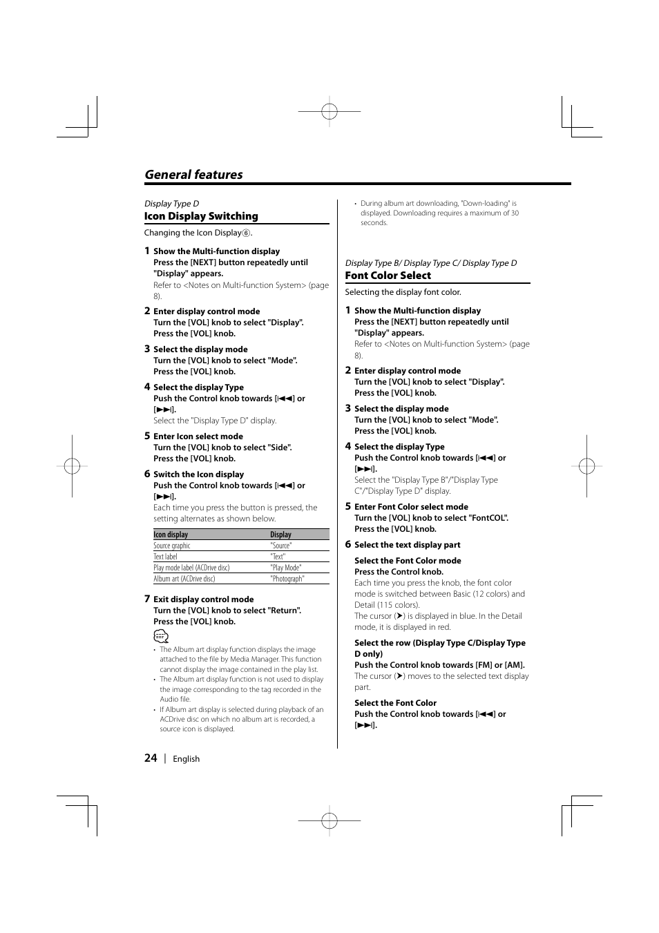 General features | Kenwood XXV-01D User Manual | Page 24 / 58