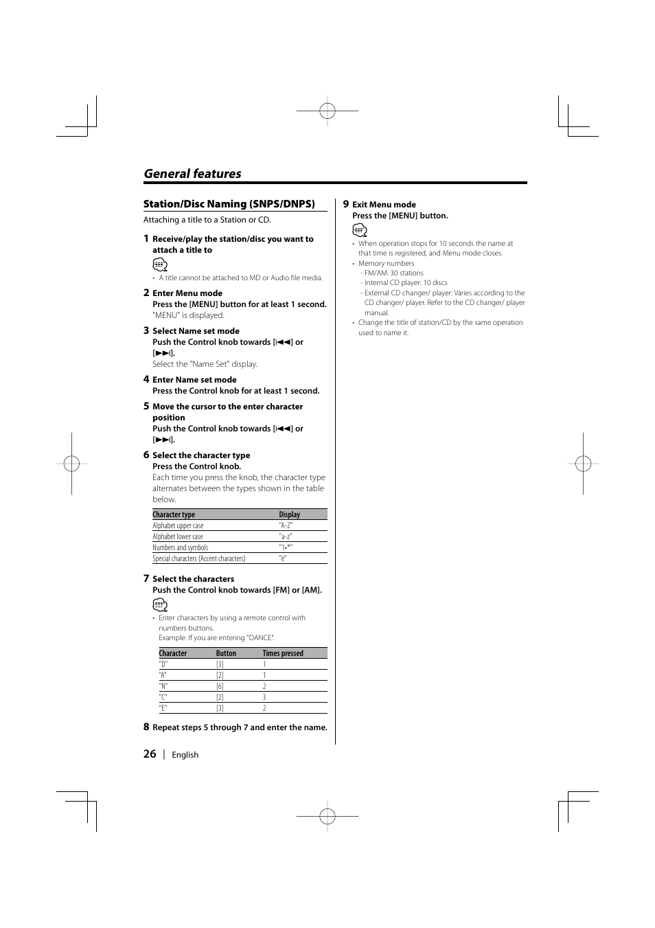 General features | Kenwood XXV-01D User Manual | Page 26 / 58