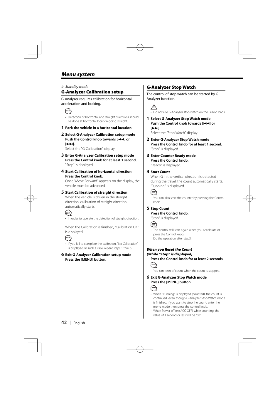 Menu system | Kenwood XXV-01D User Manual | Page 42 / 58