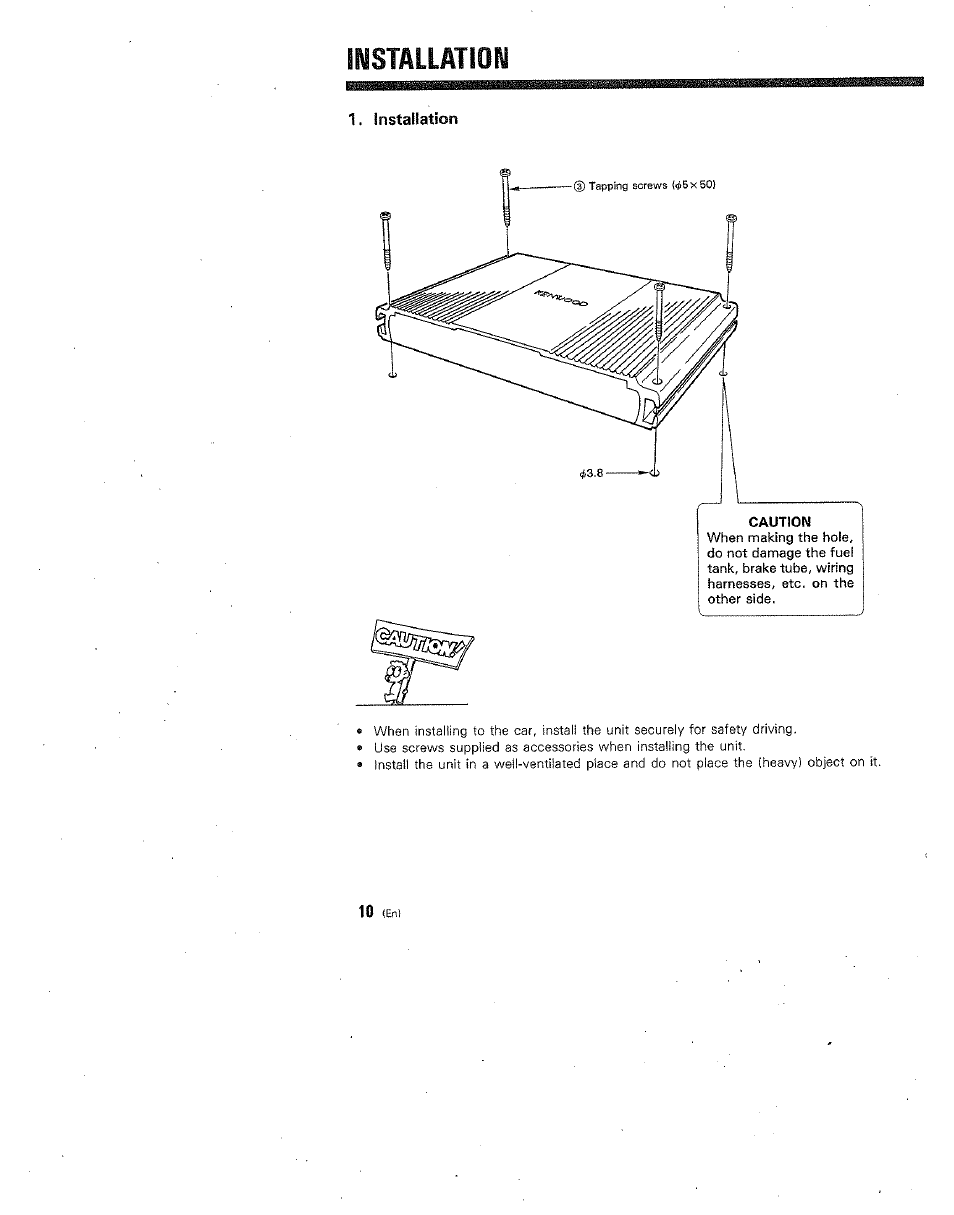 Installation | Kenwood KAC-1021 User Manual | Page 9 / 11