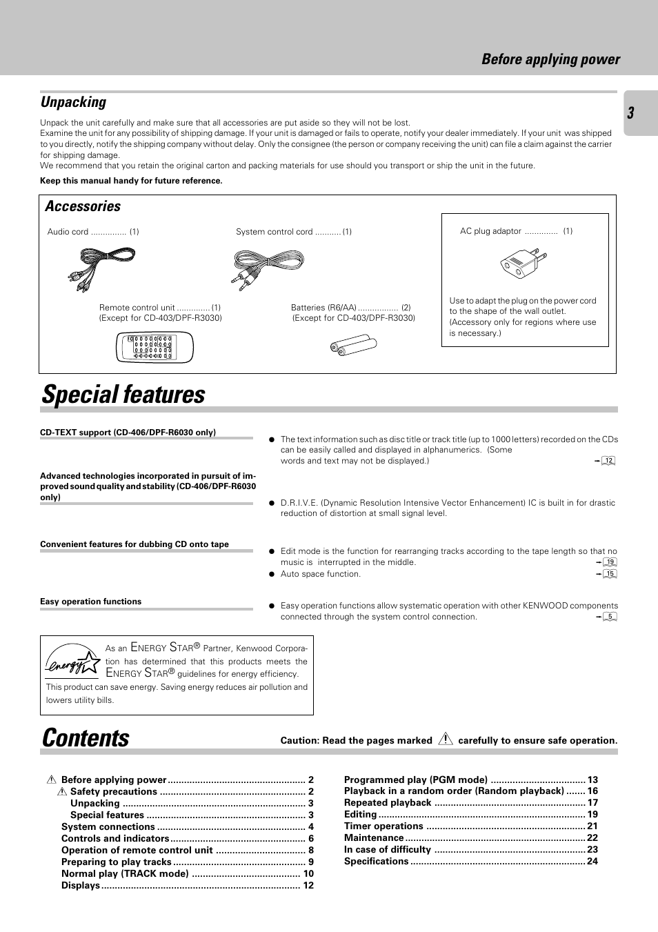 Kenwood DPF-R 6030 User Manual | Page 3 / 24