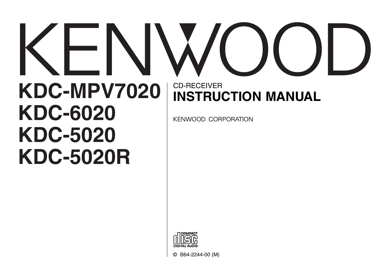 Kenwood KDC-5020 User Manual | 44 pages