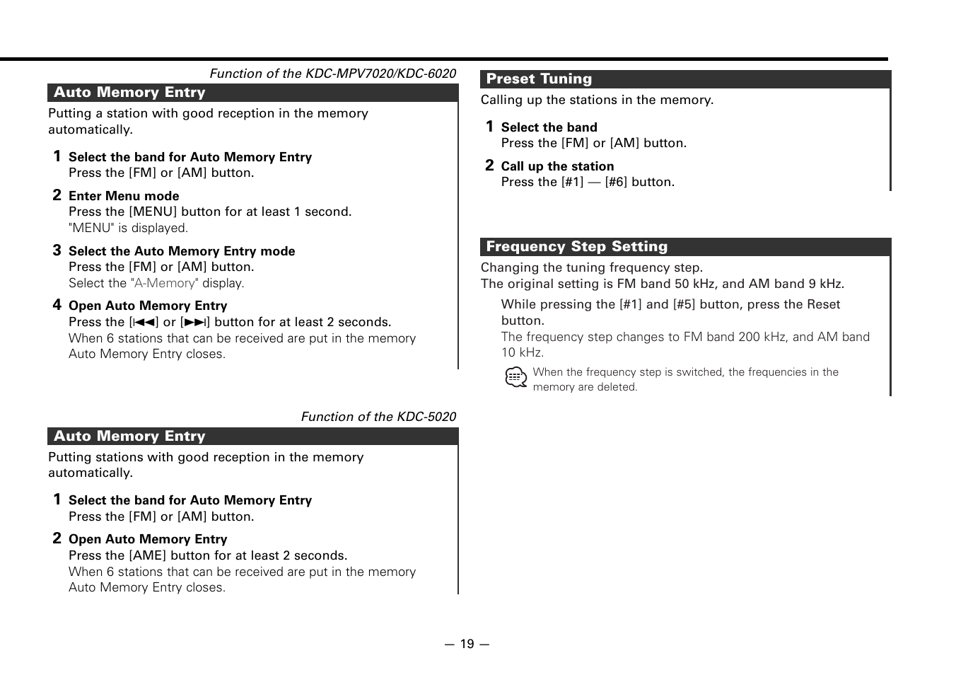 Kenwood KDC-5020 User Manual | Page 19 / 44