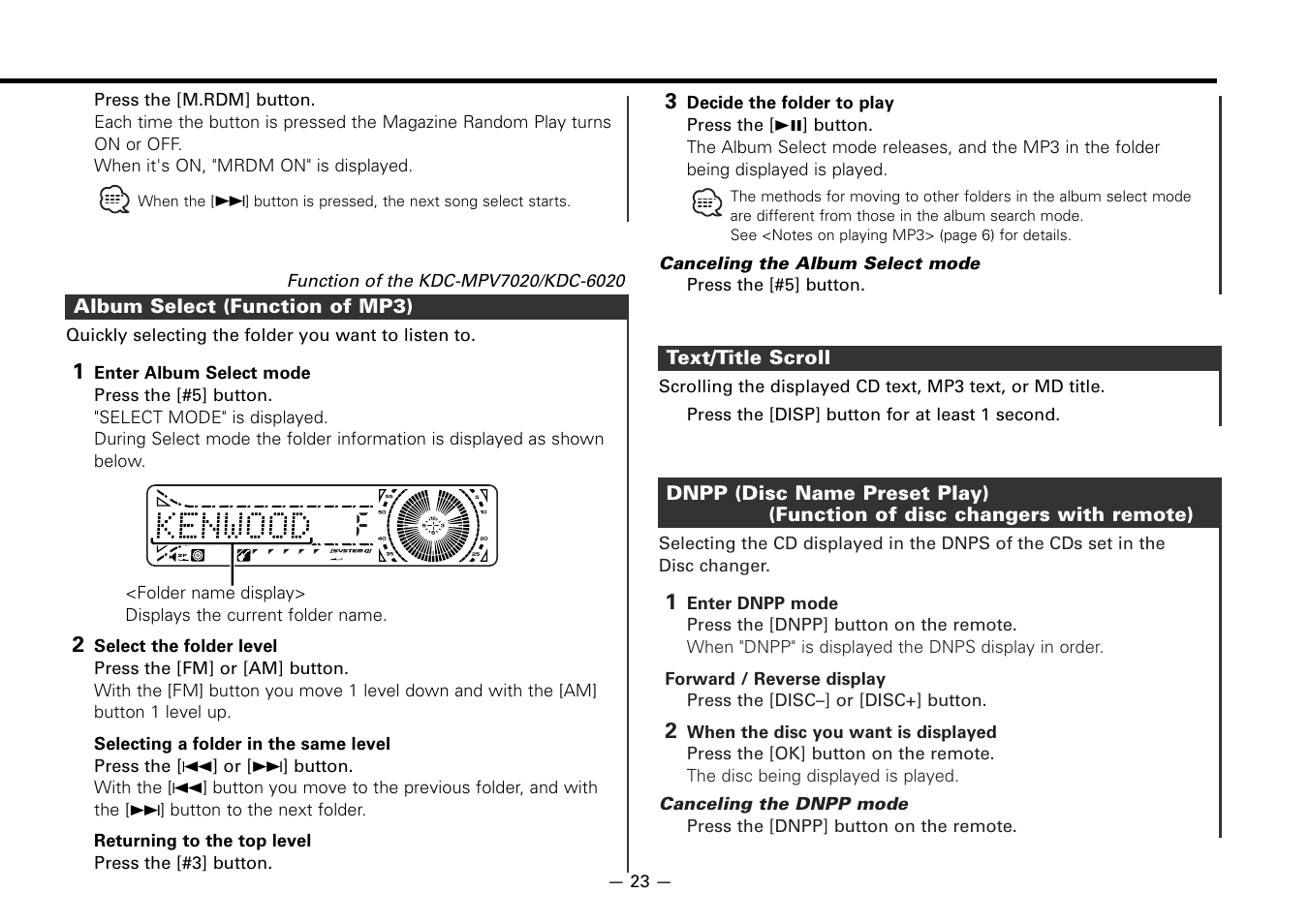 Kenwood KDC-5020 User Manual | Page 23 / 44