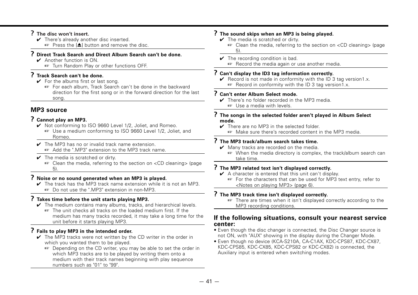 Kenwood KDC-5020 User Manual | Page 41 / 44