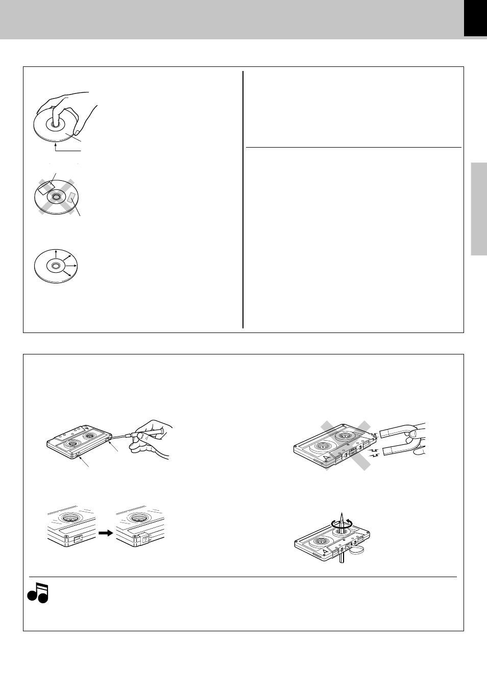 Handling of discs and tapes, Preparations, Disc handling precautions disc accessories | Never play a cracked or warped disc | Kenwood XD-DV50 User Manual | Page 11 / 70