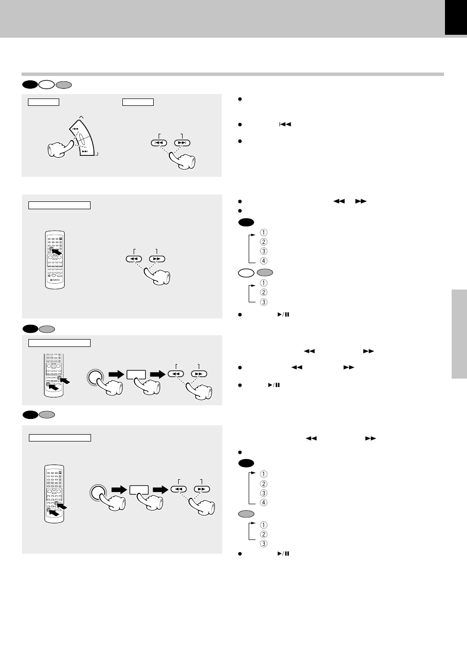Playback from the desired track or chapter, Skipping tracks or chapters, Step motion playback | Slow motion playback, Operations, Playback of discs | Kenwood XD-DV50 User Manual | Page 25 / 70