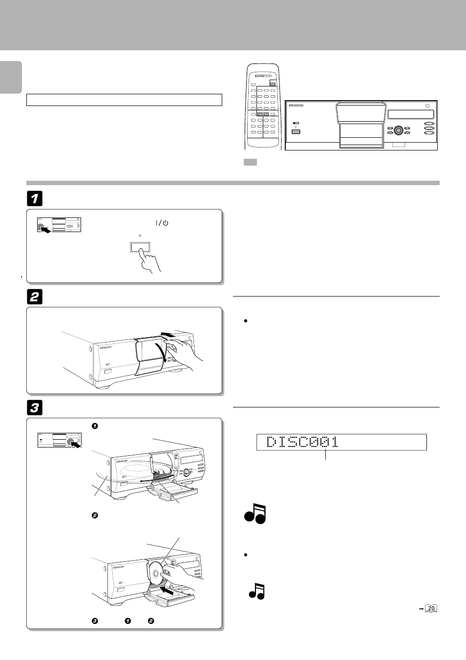 Preparation, Loading discs in the carousel | Kenwood DPF-J5010 User Manual | Page 10 / 32