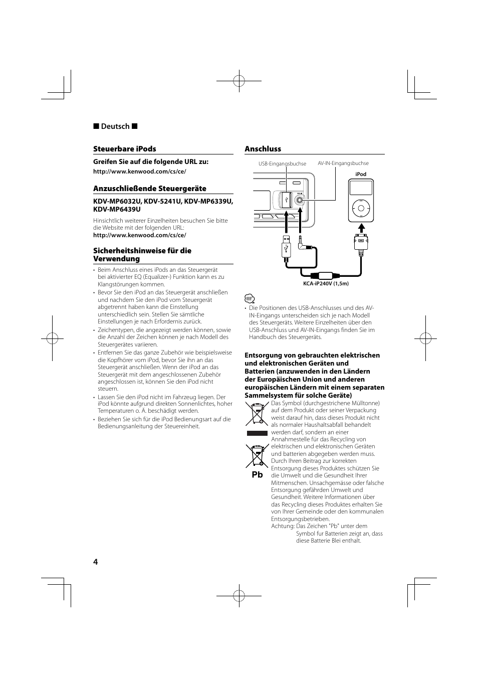 Kenwood KDV-MP6032U User Manual | Page 4 / 8