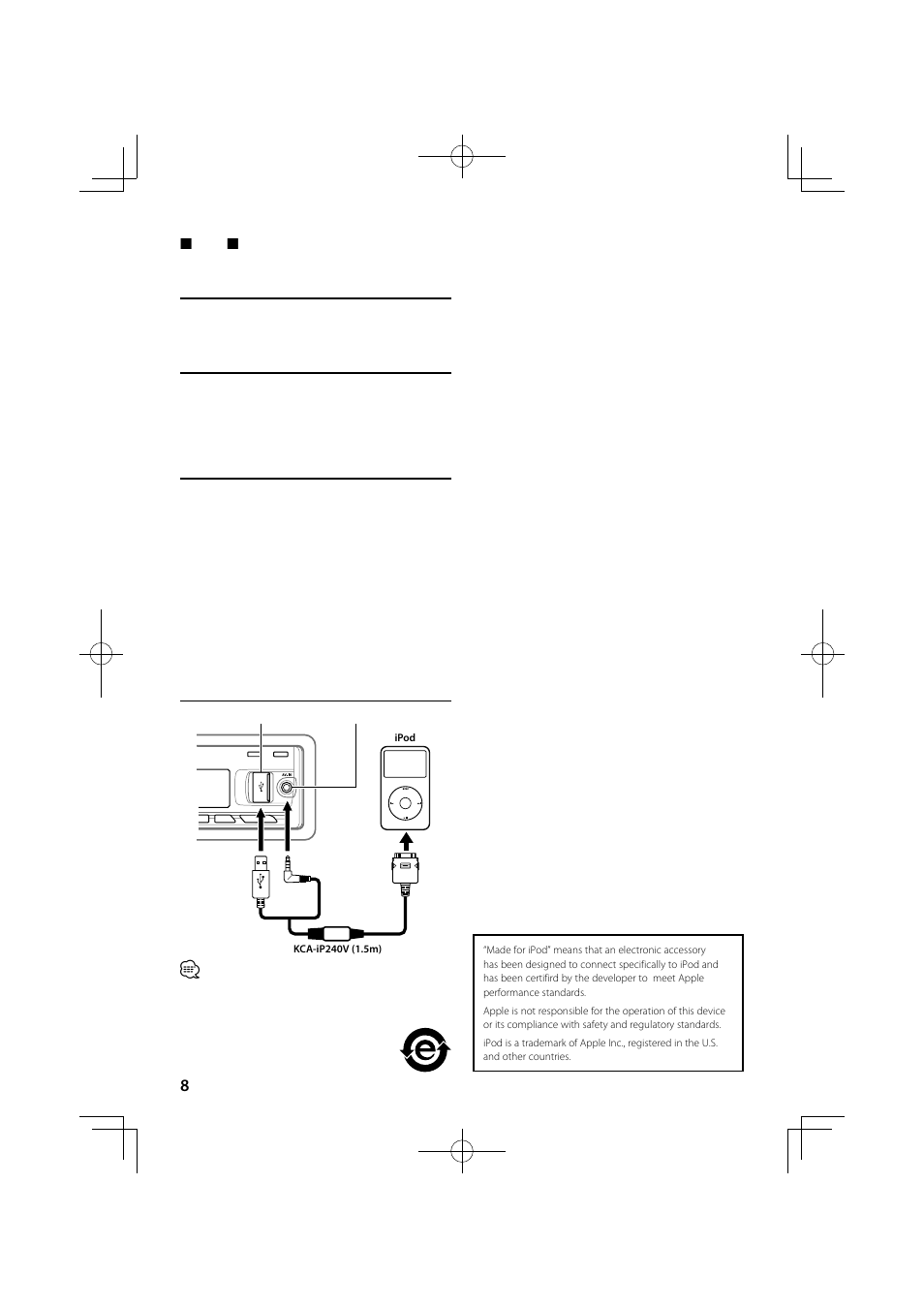 Kenwood KDV-MP6032U User Manual | Page 8 / 8