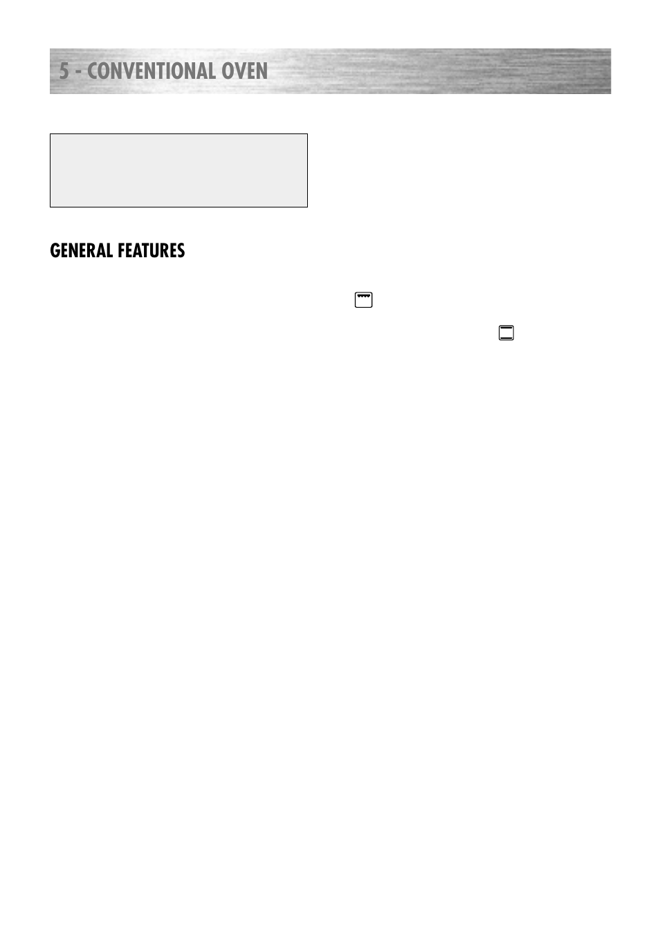 5 - conventional oven, General features | Kenwood CK 780 User Manual | Page 21 / 44