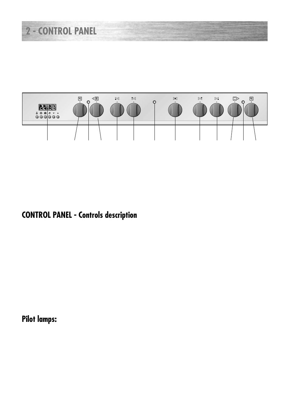 2 - control panel, Control panel - controls description, Pilot lamps | Kenwood CK 780 User Manual | Page 9 / 44