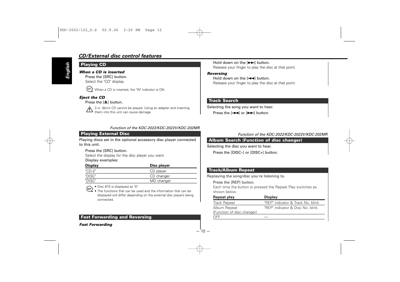 Kenwood 222 User Manual | Page 12 / 92