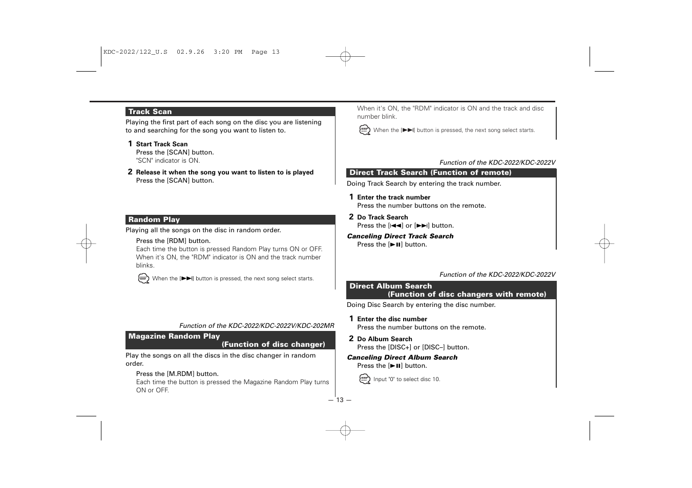 Kenwood 222 User Manual | Page 13 / 92