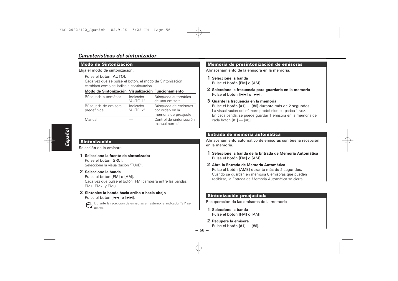 Kenwood 222 User Manual | Page 56 / 92