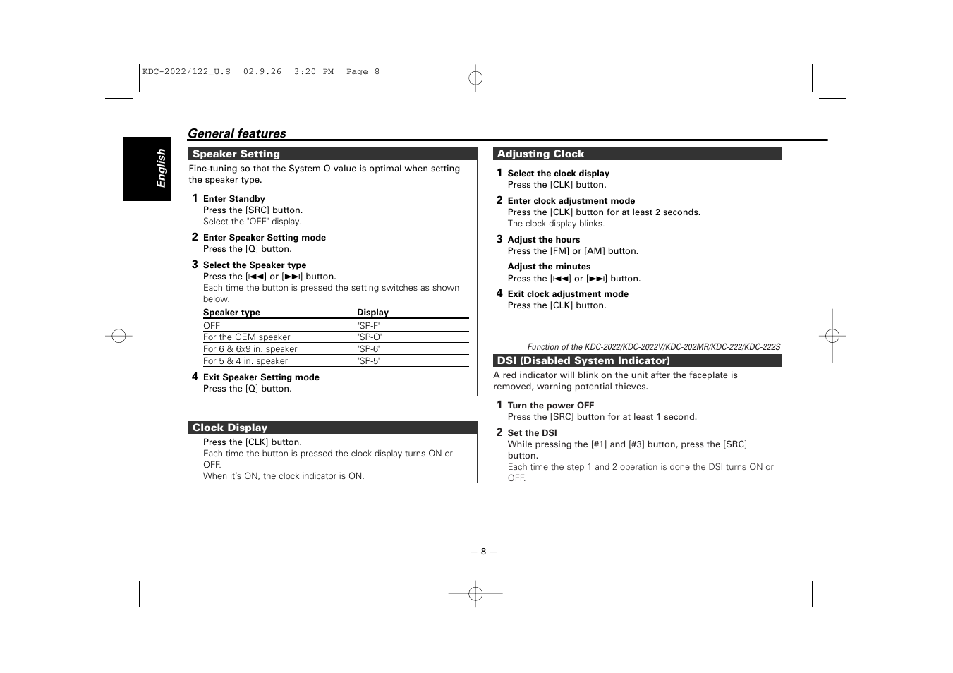 Kenwood 222 User Manual | Page 8 / 92