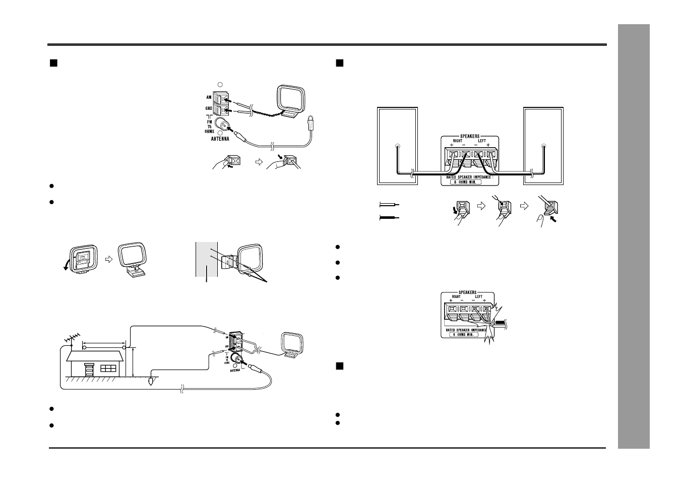 Preparation f or use, Aerial connection, Speaker connection | Connecting the ac power lead | Kenwood HM-233 User Manual | Page 11 / 28