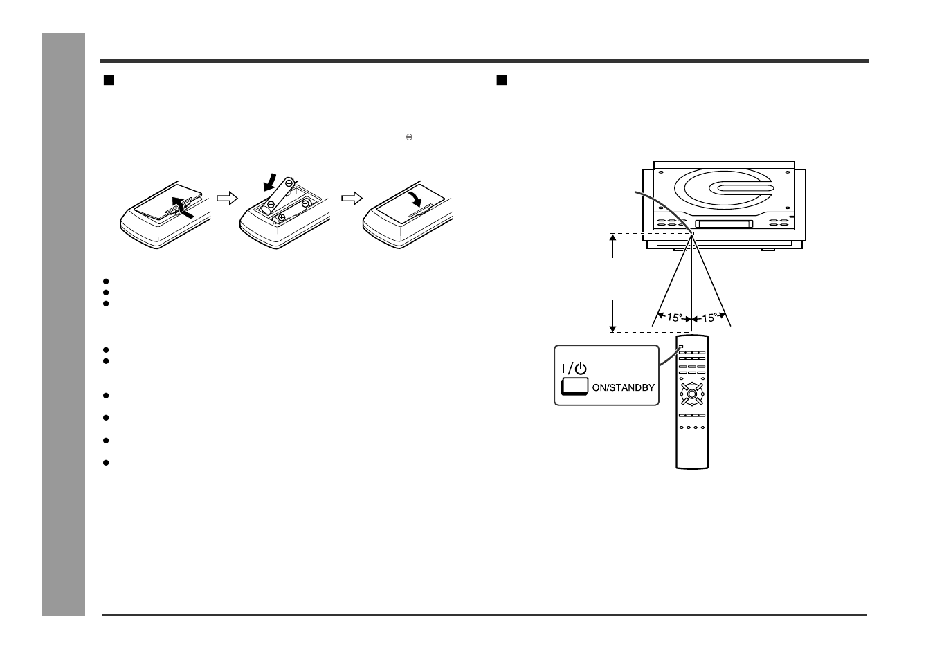 Remote control, Preparation f or use, Battery installation | Test of the remote control | Kenwood HM-233 User Manual | Page 12 / 28