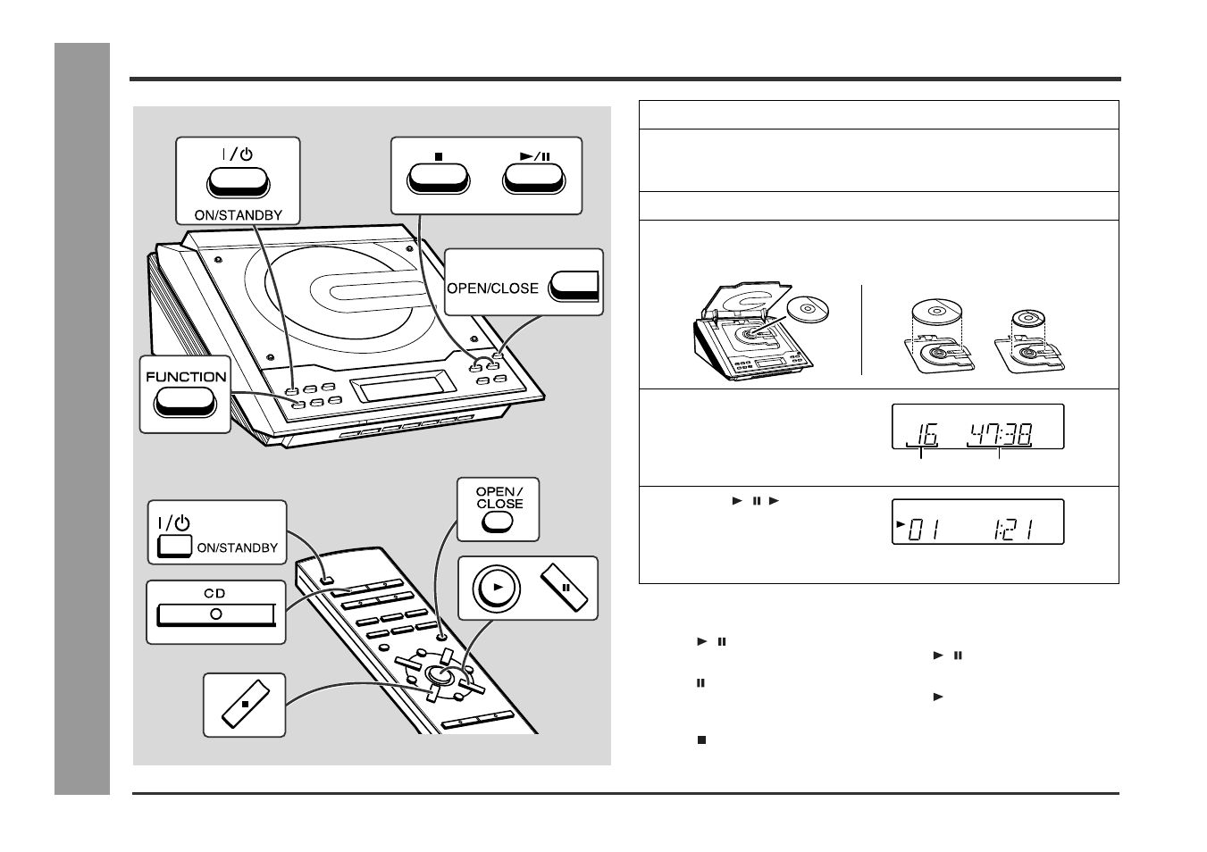 Listening to a cd, Cd pla ybac k | Kenwood HM-233 User Manual | Page 16 / 28