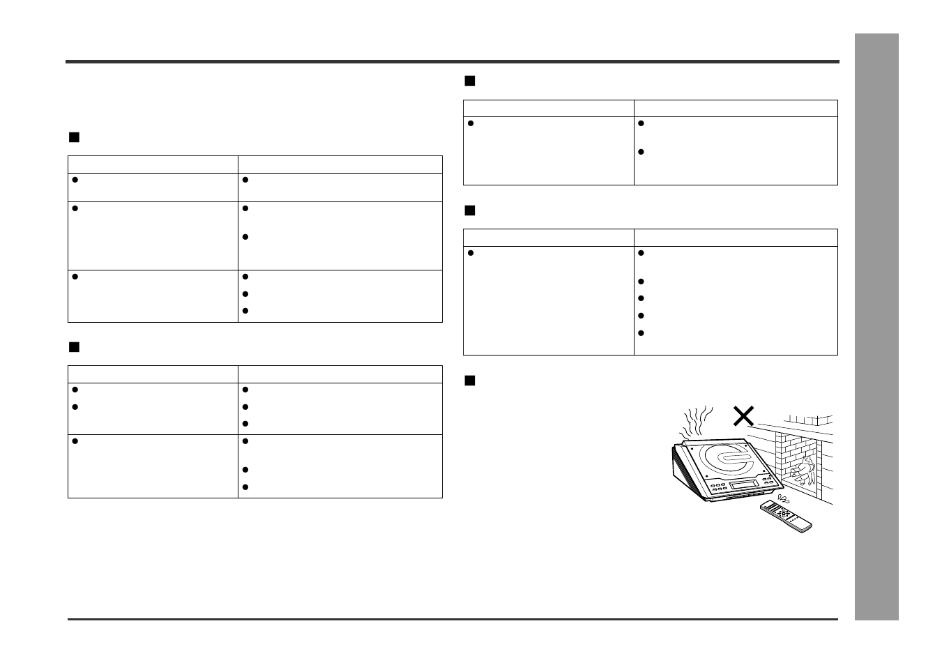 Troubleshooting chart, Ref erences, General | Cd player tuner, Remote control, Condensation | Kenwood HM-233 User Manual | Page 25 / 28