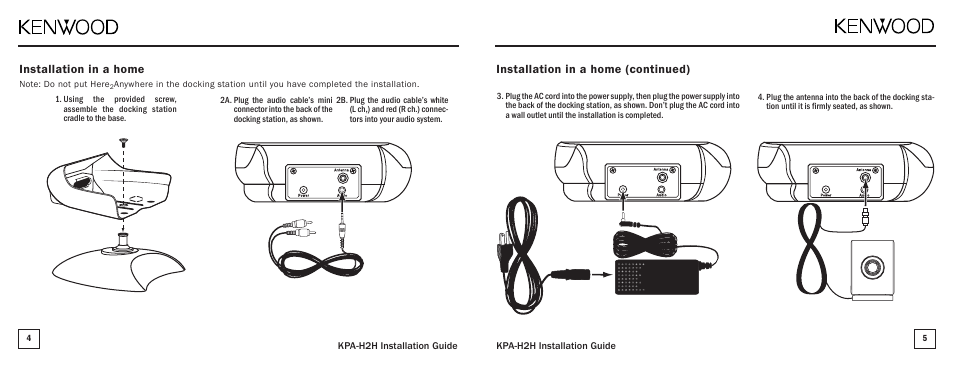 Installation in a home (continued), Installation in a home | Kenwood HERE2ANYWHERE KPA-H2H User Manual | Page 3 / 5