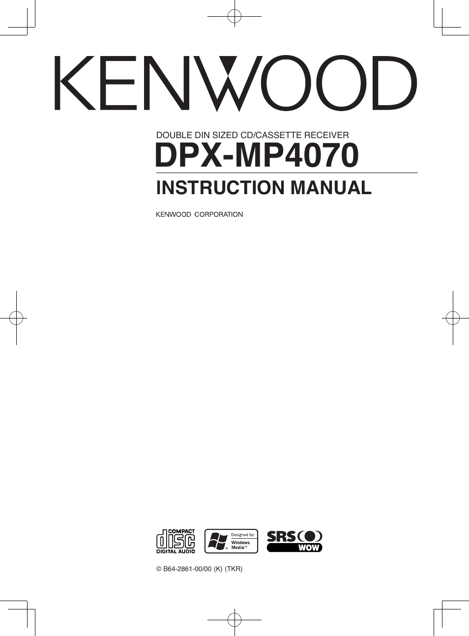 Kenwood DPX-MP4070  EN User Manual | 40 pages
