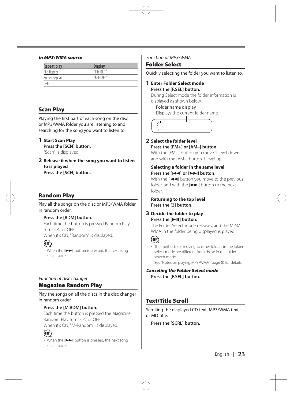 Kenwood DPX-MP4070  EN User Manual | Page 23 / 40